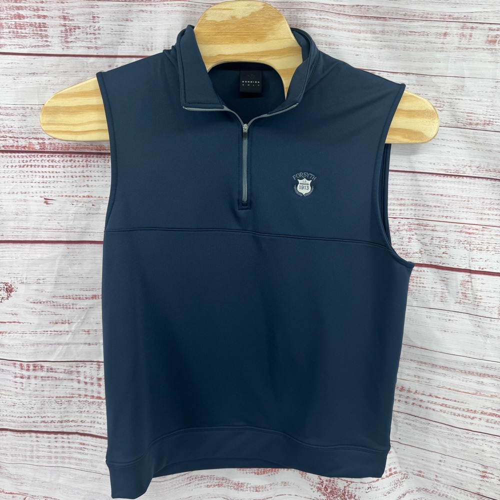 Dunning Golf Vest Mens Large Navy Blue Forsyth 1913 Quarter Zip Performance